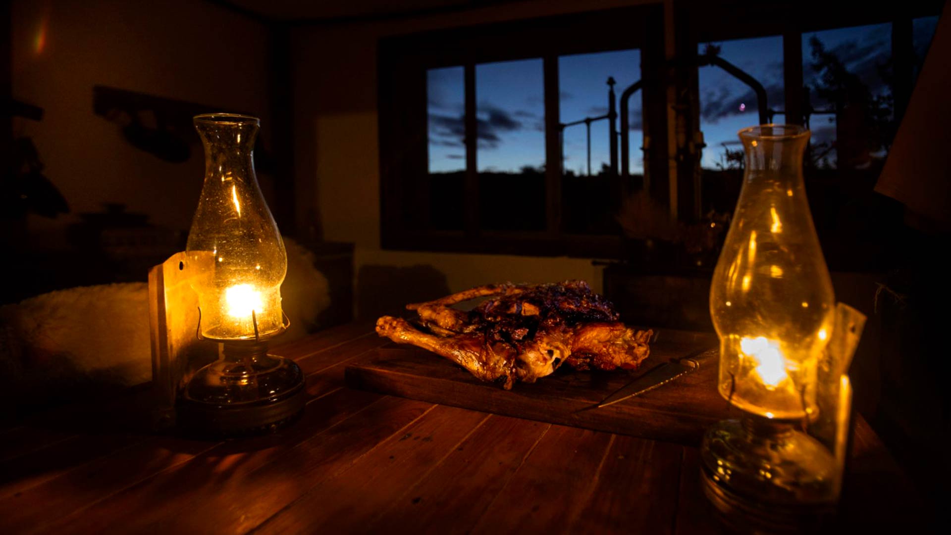 Dinner Table with Asado on Rancho Patagonico Luxury Adventure Travel Patagonia Experience