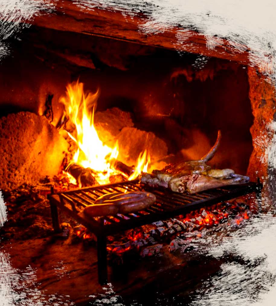 Fogón Asador con Asado Barbacoa en Rancho Patagonico Luxury Adventure Travel Patagonia Experience